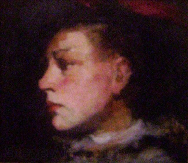 Frank Duveneck Profile of a Girl with Hat Spain oil painting art